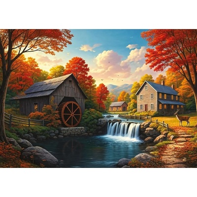 Art Puzzle - Puzzle The Deer's Watterfall - 1 000 piese