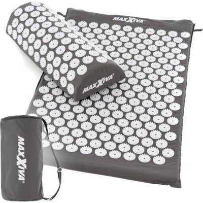 MAXXIVA Akupresúrna podložka s vankúšom, 75 x 42 cm, sivá