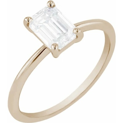 Eppi Zásnubní prsten ze zlata v champagne gold s emerald lab grown diamantem Olson RE49777