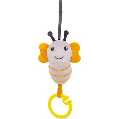 BabyJem Вибрираща бебешка играчка BabyJem - Пчела, сива, 15 х 8 cm (832)