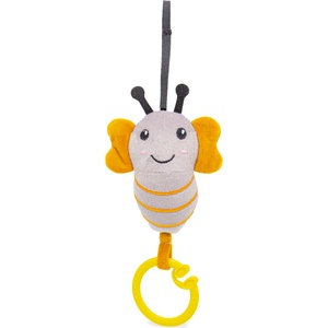 BabyJem Вибрираща бебешка играчка BabyJem - Пчела, сива, 15 х 8 cm (832)