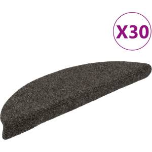 vidaXL Самозалепващи се постелки за стълби, 30 бр. , 56x17x3 см, антрацит, полукръгли (3365687)