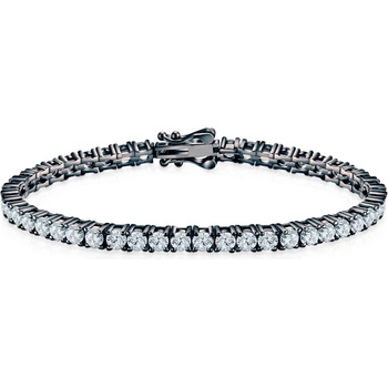 SAVICKI Тенис гривна Luminy 3, 4 мм: черно сребро, моисанити