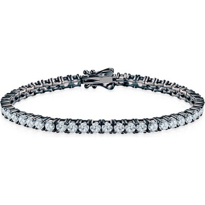 SAVICKI Тенис гривна Luminy 3, 4 мм: черно сребро, моисанити