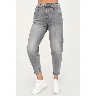 Makadamia Dámské mom fit džíny C70 sv. šedé Světle