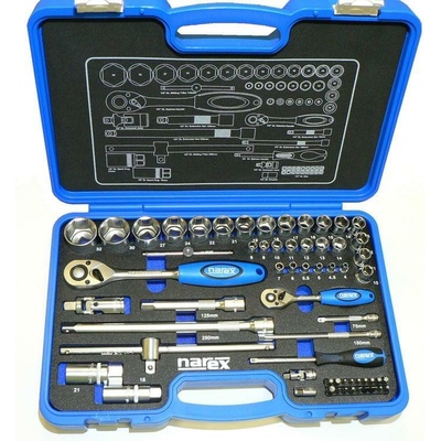 Sada hlavic 1/4"a 1/2", 61ks, NAREX 443000905