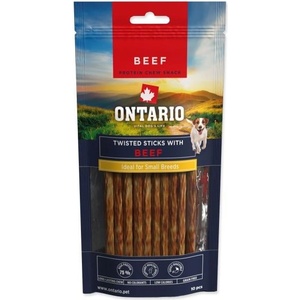ONTARIO Лакомство Ontario Protein дъвчащи усукани пръчици с говеждо 10бр 12, 7см (214-859075)