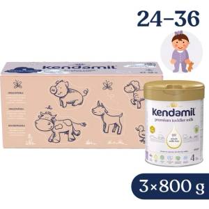 Kendamil Premium 4 HMO+, 2, 4 кг (3× 800 г), креативна опаковка с подарък (35343266/BOX)