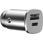 Baseus Зарядно устройство за кола Baseus, Бързо зареждане, QC4.0, PD 3.0, SCP, 30W, 5А, USB + USB-C, Сив (CCALL-AS0S)
