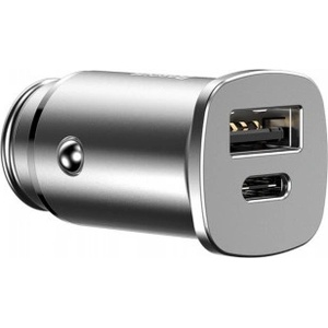 Baseus Зарядно устройство за кола Baseus, Бързо зареждане, QC4.0, PD 3.0, SCP, 30W, 5А, USB + USB-C, Сив (CCALL-AS0S)