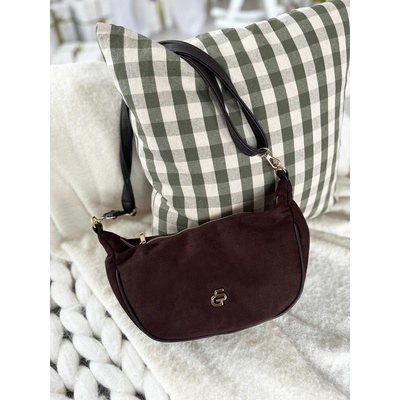 Grosso Čokoládová dámska crossbody kabelka semišová