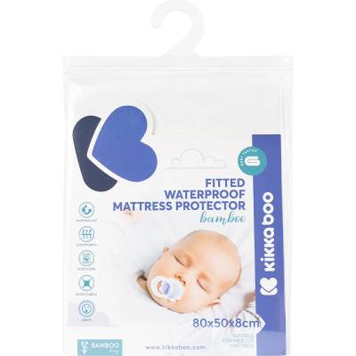 KikkaBoo Протектор за матрак с борд - бамбук 80/50/8 см за мини кошара (31105030012)