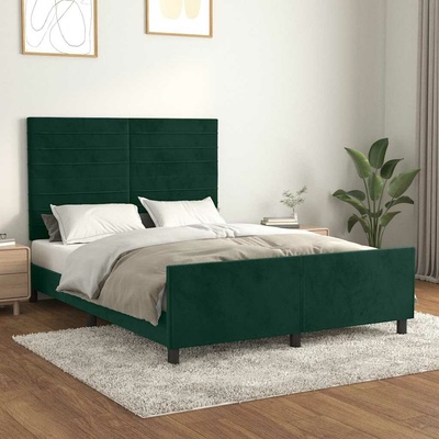 zahrada-XL 3125815 Rám postele bez matrace tmavě zelená samet