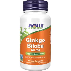 NOW NOW Ginkgo Biloba 60mg, 60 Veg Capsules - fitnesdobavki - 14,98 лв