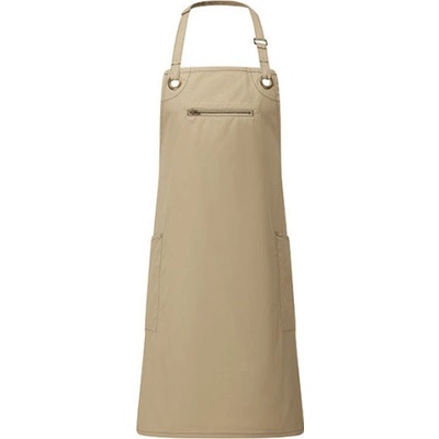 Premier Workwear Zástěra z recyklovaného materiálu a biobavlny PR121 Khaki Pantone 7536C 86x72cm