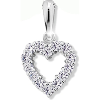 Zlatý přívěsek srdce se zirkony DZ0020W