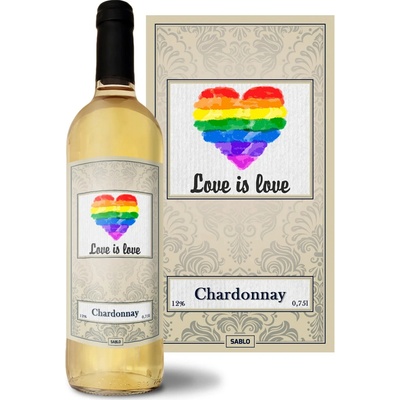 Sablio Love is Love Chardonnay biele suché víno 12 % 0,75 l (čistá fľaša)