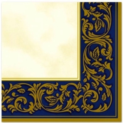 MAKI SLOG 000803 Rococo Pattern Blue servítky 3-vrstvy 20ks 33x33cm