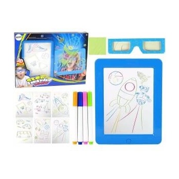 LEAN Toys Magic Illuminated 3D Whiteboard Glasses Blue