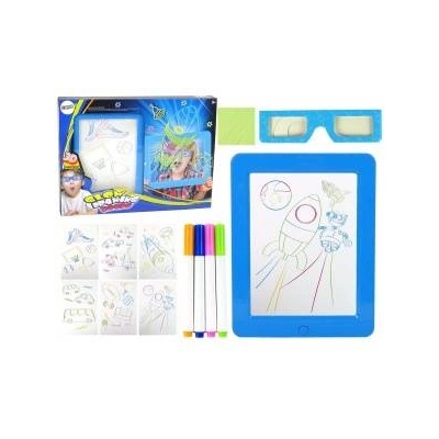 LEAN Toys Magic Illuminated 3D Whiteboard Glasses Blue
