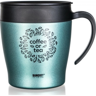 Banquet Cestovný termohrnček TAZZA 330 ml zeleno-sivý