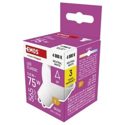 Emos LED žárovka Classic MR16 GU10 5,8 W 75 W 565 lm