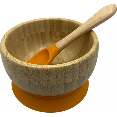 Martons bambusová miska s prísavkou a lyžička Sweet orange 400 ml