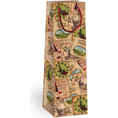 ARGUS Dárková papírová taška NATUR na víno (11 x 36 cm) 07340080