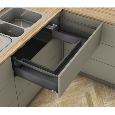 Blum K-Blum Merivobox zásuvka E reling 600mm/40 kg tmavo šedá OG Inserta