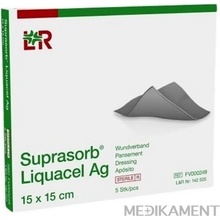 SUPRASORB Liquacel Ag Krytie na rany s antimikrobiálnym striebrom 15 x 15 cm 5 ks