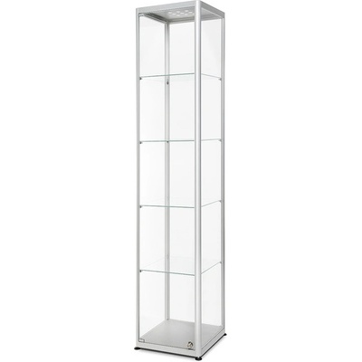 Jansen Display Skleněná produktová vitrína VR2 - 400x2000x400mm, LED osvětlení, 400 x 2000 mm