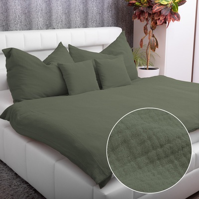 Biante Mušelínové obliečky MSN-076 Zelená khaki 140x220 70x90