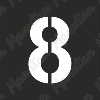 Šablona číslice 8, plast 940 x 940 x 0,5 mm výška číslice 630 mm
