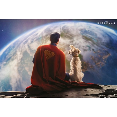 Plagát, Obraz - Superman 2025 - Superman and Krypto on the Moon, 91.5 × 61 cm