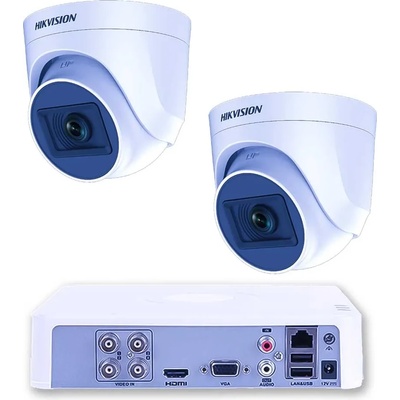 HIKVISION Комплект 2 Камери 5MP 20m IR Turret DVR AcuSense (ZK22320E)