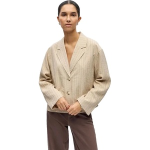 OBJECT Сако Object Rini blazer - Beige (Humus / Black Pinstripe)