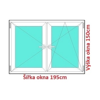 Soft Dvojkrídlové plastové okno 195x150 cm, O+OS