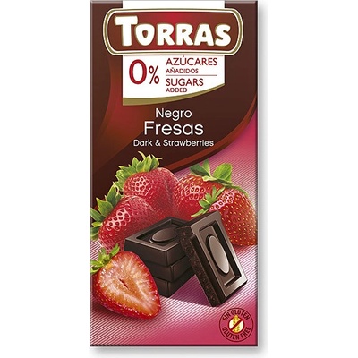 Torras DIA Horká čokoláda s jahodami 75 g