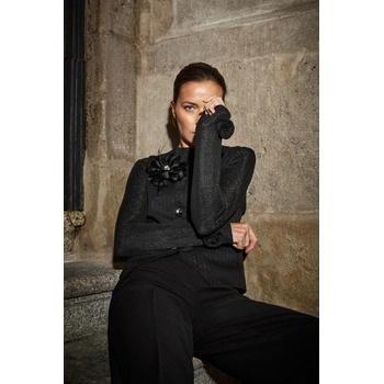 Moodo Черна блуза с декоративни ръкави Moodo Moodo | Cheren | ЖЕНИ | XS