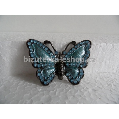 Bizuterka-eshop.cz brož modrá motýl s kamínky BZ-04208