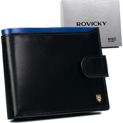 Kožená pánska peňaženka s vreckom na osvedčenie o registrácii vozidla čierna N992L-RVT Black+Navy