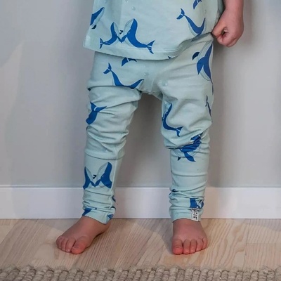 Geggamoja Bambusové legíny detské Blue Whale