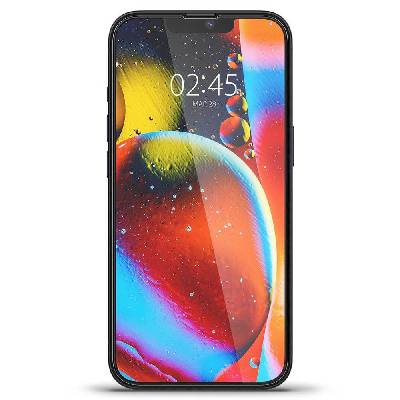 Калено стъклено защитно покритие за дисплея на iPhone 14 Plus, iPhone 13 Pro Max - Spigen Glass. Tr Slim Full Cover Tempered Glass (черен-прозрачен) (AGL03383)