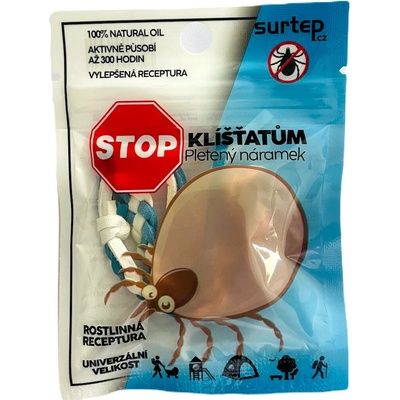 Stop klíšťatům pletený náramek 50 ks, mix barev