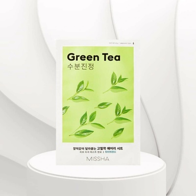 Missha Airy Fit Sheet Mask Green Tea plátýnková maska s výtažkem ze zeleného čaje 19 g