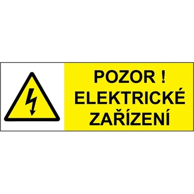 Pozor ! Elektrické zařízení - 21 x 7,5 cm - samolepící