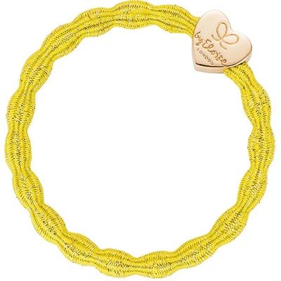 Gumička na vlasy By Eloise London Metallic Gold Heart barva Toffee