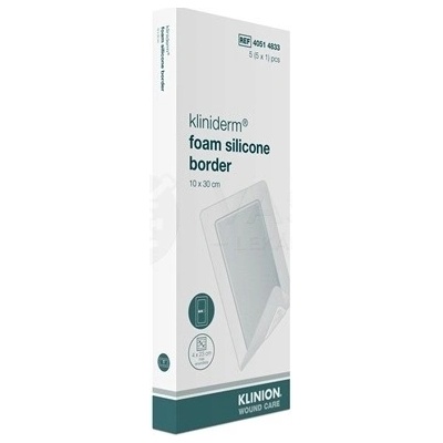 Kliniderm Foam Silicon Border Krytie na rany penové silikónové sterilné 10 x 30 cm 5 ks