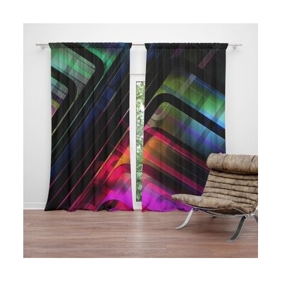 Sablio Závěsy Černé pruhy: 2 ks - 140x250 cm - Sablio