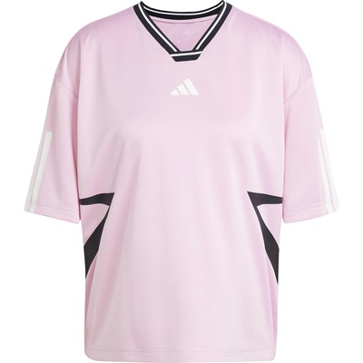 adidas Тениска Adidas Tiro Cut 3-Stripes Colorblock Boyfriend T-Shirt - True Pink